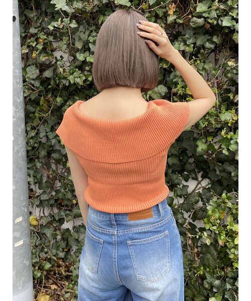 MURUA(ムルーア)の「オフショルチャイナボタンニット(ニット/セーター・レディース・オレンジ/アイボリー/グレー/ブルー・FREE)」の20枚目の写真