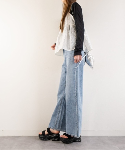 Fabby fabby(ファビィーファビィー)の「厚底シフォン2ベルトサンダル(サンダル・レディース・ブラック/オフホワイト・SMALL/MEDIUM/LARGE)」の20枚目の写真