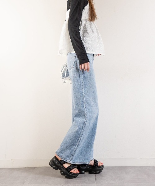 Fabby fabby(ファビィーファビィー)の「厚底シフォン2ベルトサンダル(サンダル・レディース・ブラック/オフホワイト・SMALL/MEDIUM/LARGE)」の22枚目の写真