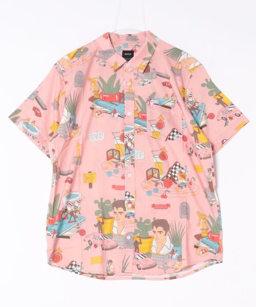 【セール】RVCA メンズ 【LUKE P】 LUKE P SS ショートスリーブシャツ 【2024年夏モデル】/ルーカ総柄シャツ（シャツ/ブラウス）｜RVCA（ルーカ）