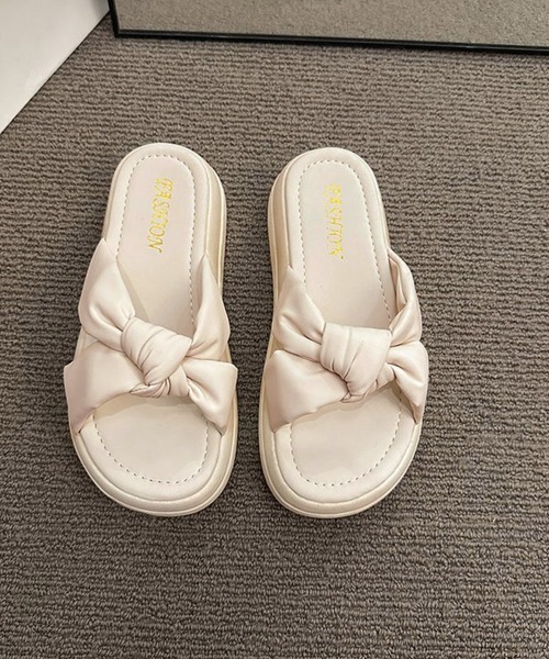 Miniministore(ミニミニストア)の「厚底サンダル ミュールサンダル 美脚 夏(サンダル・レディース・ブラック/アイボリー・24.5cm/24.0cm/23.5cm/23.0cm/22.5cm)」の15枚目の写真