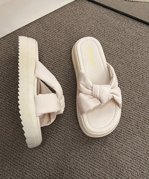 Miniministore(ミニミニストア)の「厚底サンダル ミュールサンダル 美脚 夏(サンダル・レディース・ブラック/アイボリー・24.5cm/24.0cm/23.5cm/23.0cm/22.5cm)」の16枚目の写真