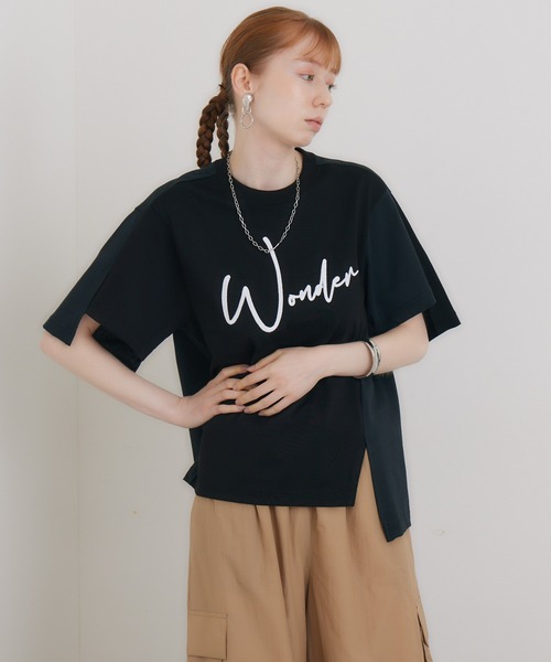 1％（イチ パーセント）の「1% WONDER刺繍Tシャツ（Tシャツ/カットソー・レディース・ブラック/ホワイト・FREE）」の20枚目の写真