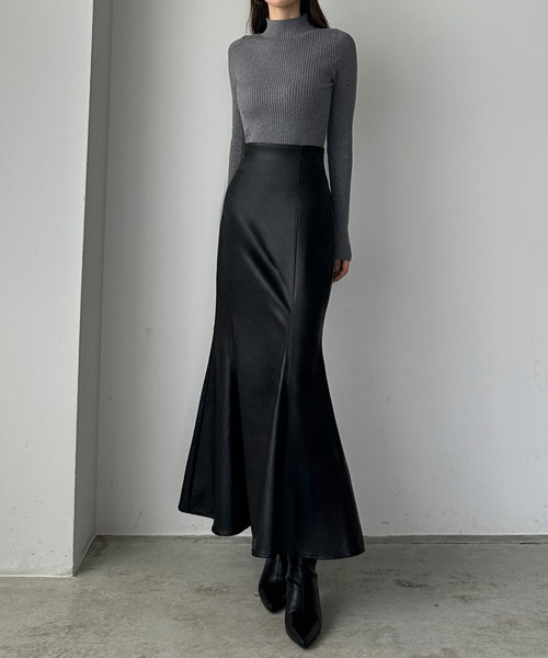 セール】PUレザーハイウエストマーメイドスカート（スカート）｜Louere