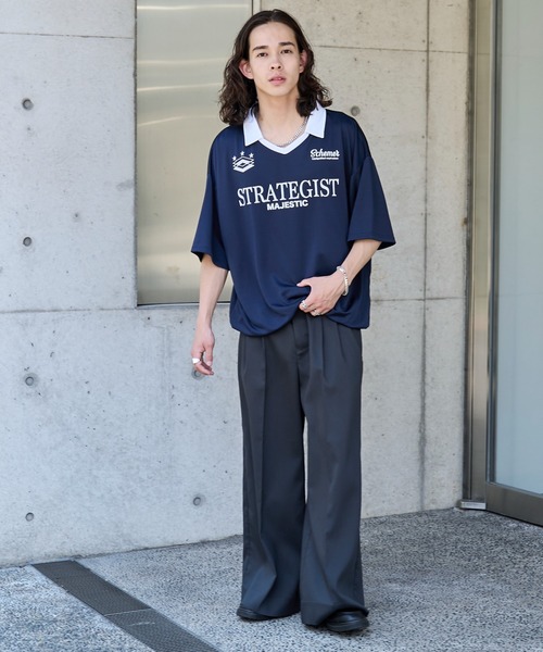 WEGO（ウィゴー）の「WEGO/ドロストゲームシャツプルオーバー（Tシャツ/カットソー・メンズ・ホワイト/ネイビー/グレー・MEDIUM/LARGE）」の19枚目の写真