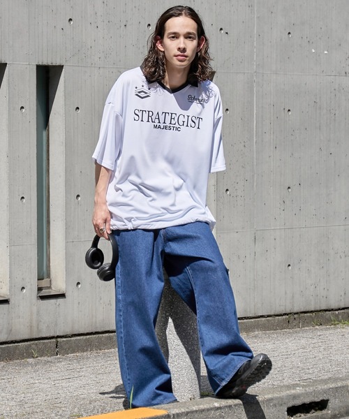 WEGO（ウィゴー）の「WEGO/ドロストゲームシャツプルオーバー（Tシャツ/カットソー・メンズ・ホワイト/ネイビー/グレー・MEDIUM/LARGE）」の17枚目の写真