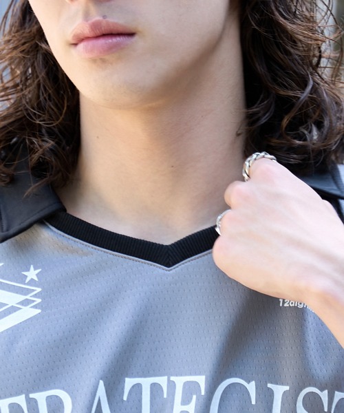 WEGO（ウィゴー）の「WEGO/ドロストゲームシャツプルオーバー（Tシャツ/カットソー・メンズ・ホワイト/ネイビー/グレー・MEDIUM/LARGE）」の20枚目の写真