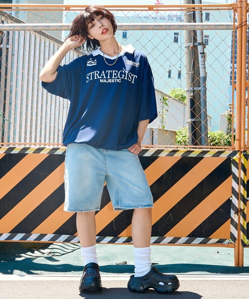 WEGO（ウィゴー）の「WEGO/ドロストゲームシャツプルオーバー（Tシャツ