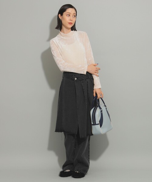 Ray BEAMS(レイビームス)の「Ray BEAMS / ベロア チュール ハイネック トップス(Tシャツ/カットソー・レディース・ホワイト系その他6/ブラック/ライトブルー・ONE SIZE)」の22枚目の写真