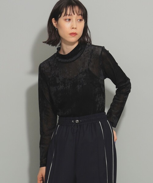 Ray BEAMS(レイビームス)の「Ray BEAMS / ベロア チュール ハイネック トップス(Tシャツ/カットソー・レディース・ホワイト系その他6/ブラック/ライトブルー・ONE SIZE)」の20枚目の写真