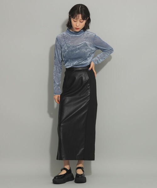 Ray BEAMS(レイビームス)の「Ray BEAMS / ベロア チュール ハイネック トップス(Tシャツ/カットソー・レディース・ホワイト系その他6/ブラック/ライトブルー・ONE SIZE)」の10枚目の写真