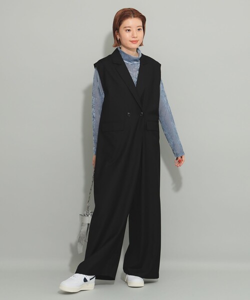 Ray BEAMS(レイビームス)の「Ray BEAMS / ベロア チュール ハイネック トップス(Tシャツ/カットソー・レディース・ホワイト系その他6/ブラック/ライトブルー・ONE SIZE)」の8枚目の写真