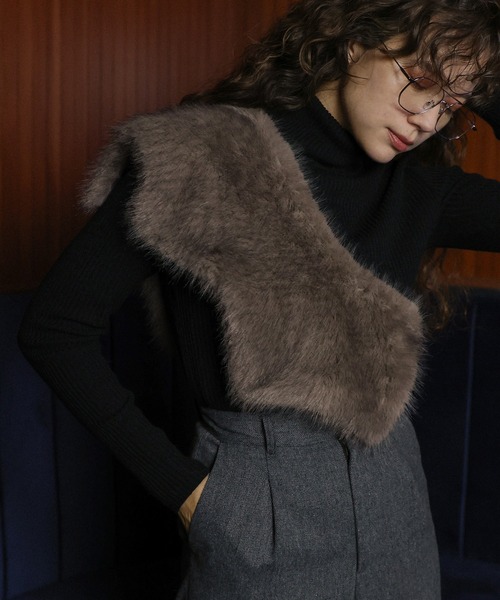 ブラウンファーベルト select MOCA（セレクトモカ）の「2WAYフェイクファーベルト（ベルト