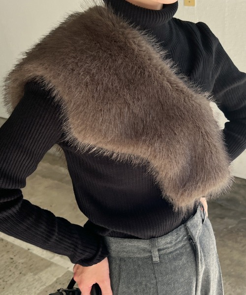 ブラウンファーベルト select MOCA（セレクトモカ）の「2WAYフェイクファーベルト（ベルト