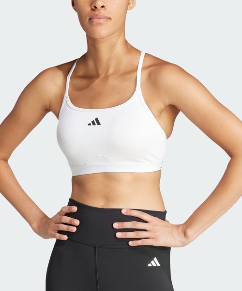 関送込*adidas*トレーニング ストレングス ライトサポート ブラ Aeroreact トレーニング ライトサポート スリーストライプスブラ