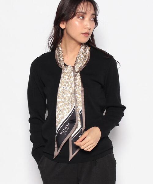 Leilian(レリアン)の「Vネックニットプルオーバー【ROCHAS Premiere】(ニット/セーター・レディース・ライトブラウン/ブラック・11/13)」の1枚目の写真