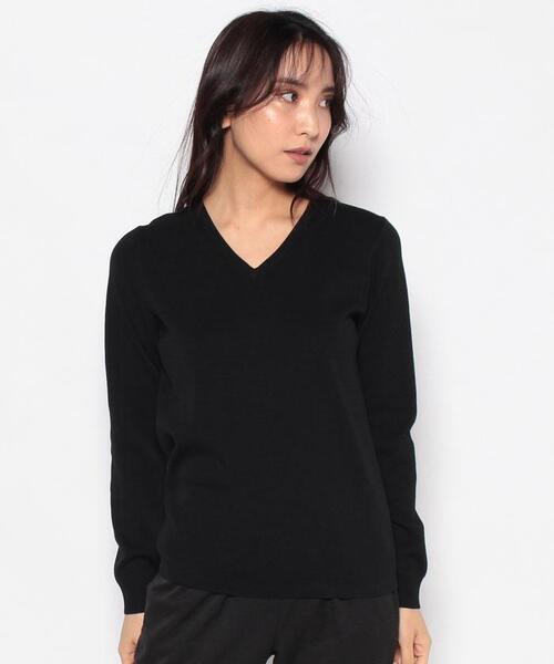 Leilian(レリアン)の「Vネックニットプルオーバー【ROCHAS Premiere】(ニット/セーター・レディース・ライトブラウン/ブラック・11/13)」の10枚目の写真