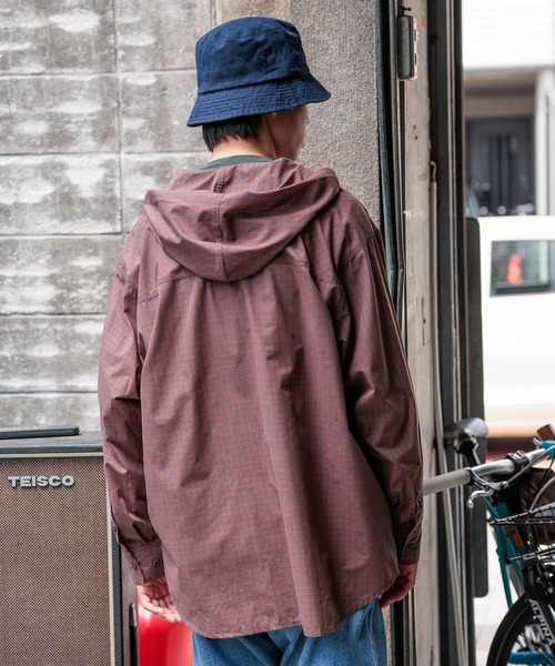 niko and...（ニコアンド）の「フード付きチェックシャツ（シャツ/ブラウス・メンズ・オレンジ/グリーン・MEDIUM/LARGE）」の6枚目の写真