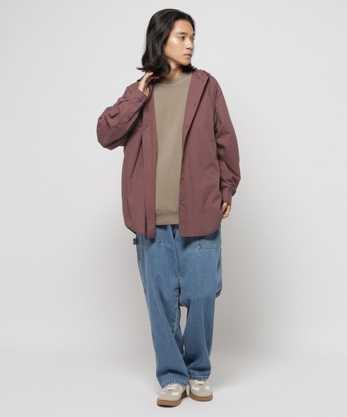 niko and...（ニコアンド）の「フード付きチェックシャツ（シャツ/ブラウス・メンズ・オレンジ/グリーン・MEDIUM/LARGE）」の10枚目の写真