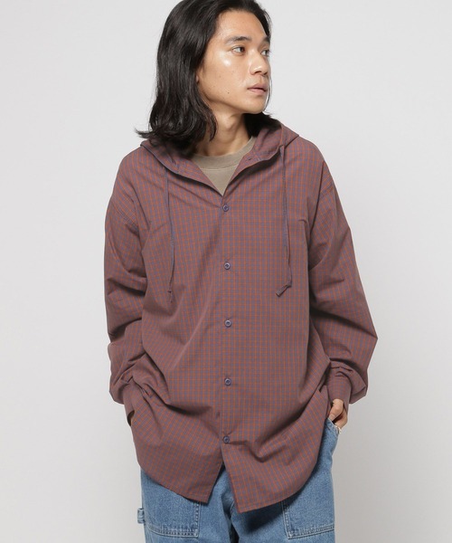 niko and...（ニコアンド）の「フード付きチェックシャツ（シャツ/ブラウス・メンズ・オレンジ/グリーン・MEDIUM/LARGE）」の12枚目の写真