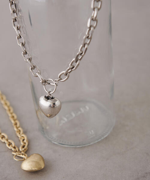 FREE'S MART（フリーズマート）の「ビッグハートチェーンネックレス（ネックレス・レディース・シルバー/ゴールド・ﾌﾘ-）」の7枚目の写真