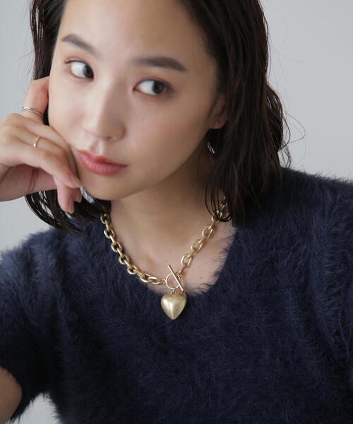 FREE'S MART（フリーズマート）の「ビッグハートチェーンネックレス（ネックレス・レディース・シルバー/ゴールド・ﾌﾘ-）」の12枚目の写真