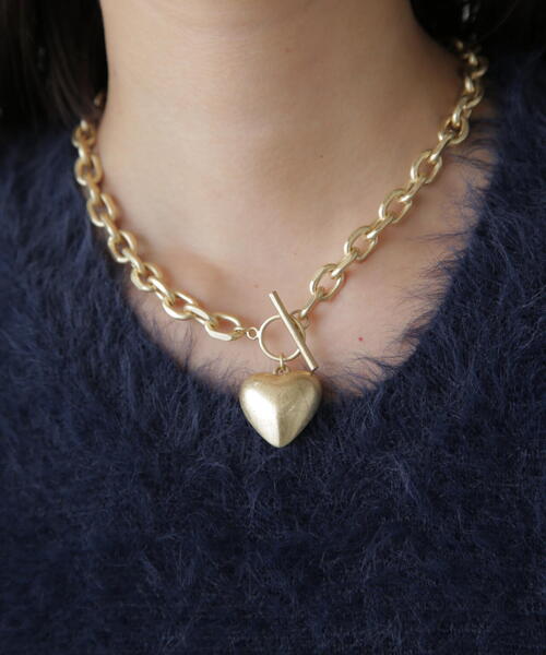 FREE'S MART（フリーズマート）の「ビッグハートチェーンネックレス（ネックレス・レディース・シルバー/ゴールド・ﾌﾘ-）」の13枚目の写真