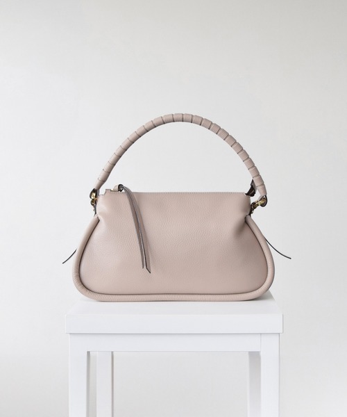 LORISTELLA(ロリステッラ)の「【LORISTELLA】ミディアムサイズシュリンクレザーバッグ(Q46343)(ハンドバッグ・レディース・グレイッシュベージュ/ブラック・ALL)」の10枚目の写真