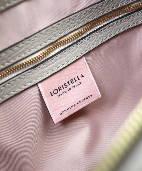 LORISTELLA(ロリステッラ)の「【LORISTELLA】ミディアムサイズシュリンクレザーバッグ(Q46343)(ハンドバッグ・レディース・グレイッシュベージュ/ブラック・ALL)」の5枚目の写真