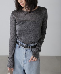 ◆クルーネックラメカットソー