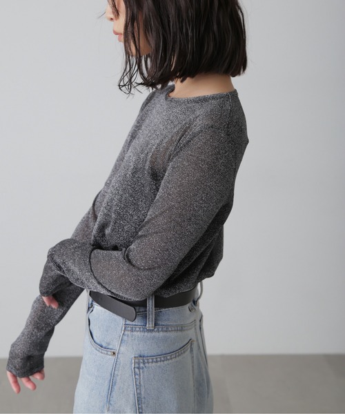 FREE'S MART（フリーズマート）の「◆クルーネックラメカットソー（Tシャツ/カットソー・レディース・ブラック/グレー/パープル・FREE）」の10枚目の写真