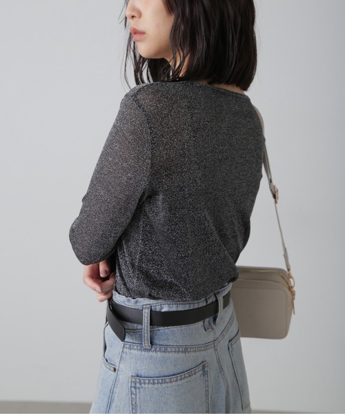 FREE'S MART（フリーズマート）の「◆クルーネックラメカットソー（Tシャツ/カットソー・レディース・ブラック/グレー/パープル・FREE）」の9枚目の写真