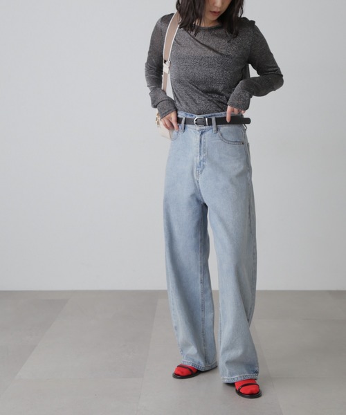 FREE'S MART（フリーズマート）の「◆クルーネックラメカットソー（Tシャツ/カットソー・レディース・ブラック/グレー/パープル・FREE）」の6枚目の写真