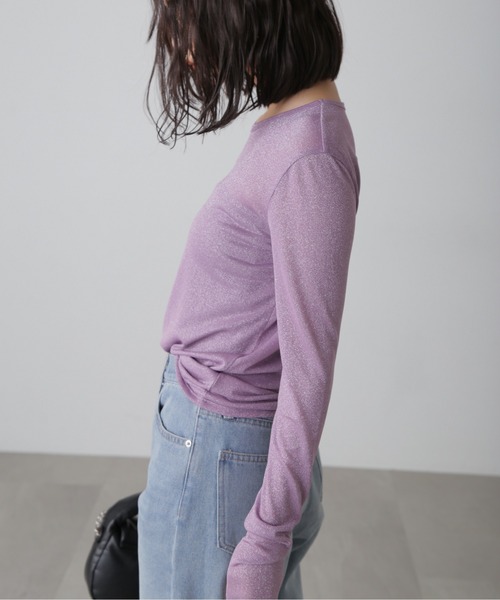 FREE'S MART（フリーズマート）の「◆クルーネックラメカットソー（Tシャツ/カットソー・レディース・ブラック/グレー/パープル・FREE）」の16枚目の写真