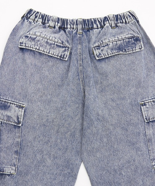 SIDEWAY STANCE（サイドウェイスタンス）の「【SIDEWAY STANCE】デニム ケミカル ワイド カーゴパンツ（デニムパンツ・メンズ・ブラック/ネイビー・SMALL/MEDIUM/LARGE）」の13枚目の写真