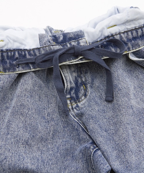 SIDEWAY STANCE（サイドウェイスタンス）の「【SIDEWAY STANCE】デニム ケミカル ワイド カーゴパンツ（デニムパンツ・メンズ・ブラック/ネイビー・SMALL/MEDIUM/LARGE）」の15枚目の写真