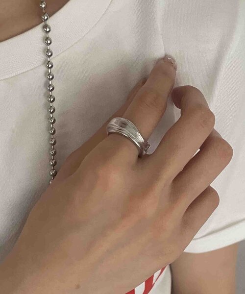 Thevon（ゼボン）の「【heilly/ヘイリー】クリアコンビリング（リング・レディース・ピンクゴールド/シルバー/ゴールド/ライトグレー・FREE）」の7枚目の写真