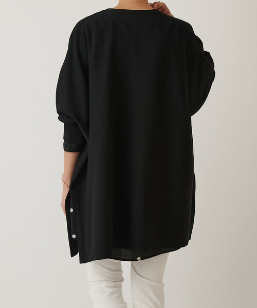 未使用に近い　BEARDSLEY ビアズリー　洗えるぷっくり袖ニット　ブラック 中古・古着通販】BEARDSLEY (ビアズリー) Washable Knit Coat グレー