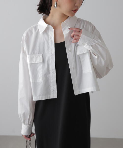 FREE'S MART（フリーズマート）の「◆ビッグポケットショート丈シャツ（シャツ/ブラウス・レディース・ブラウン系その他/ブルー/ワンウォッシュ/ホワイト・FREE）」の2枚目の写真