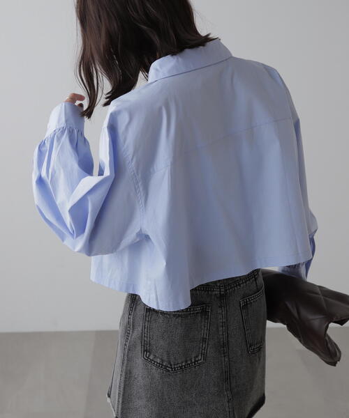 FREE'S MART（フリーズマート）の「◆ビッグポケットショート丈シャツ（シャツ/ブラウス・レディース・ブラウン系その他/ブルー/ワンウォッシュ/ホワイト・FREE）」の6枚目の写真
