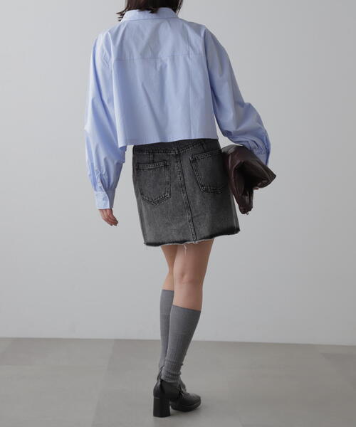 FREE'S MART（フリーズマート）の「◆ビッグポケットショート丈シャツ（シャツ/ブラウス・レディース・ブラウン系その他/ブルー/ワンウォッシュ/ホワイト・FREE）」の8枚目の写真