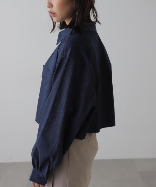 FREE'S MART（フリーズマート）の「◆ビッグポケットショート丈シャツ（シャツ/ブラウス・レディース・ブラウン系その他/ブルー/ワンウォッシュ/ホワイト・FREE）」の15枚目の写真