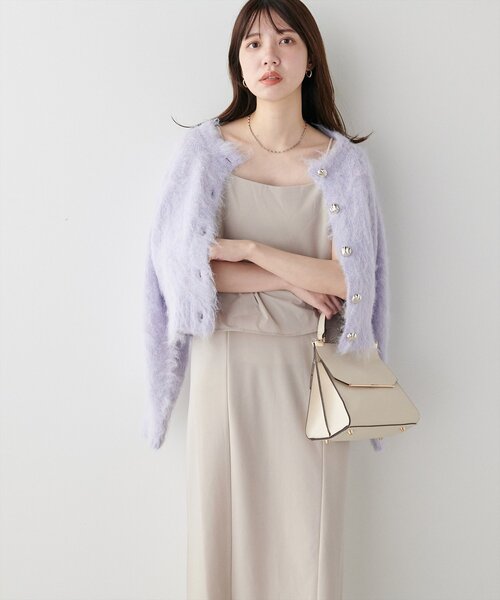 natural couture(ナチュラルクチュール)の「異素材ペプラムキャミワンピース(ワンピース・レディース・グレイッシュベージュ/ブラック/チャコールグレー・FREE)」の15枚目の写真