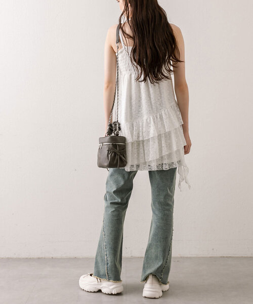 OLIVE des OLIVE（オリーブデオリーブ）の「美脚フレアストレッチデニムパンツ（その他パンツ・レディース・サックスブルー/ネイビー・MEDIUM/SMALL）」の22枚目の写真