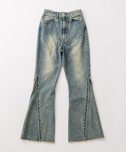 OLIVE des OLIVE（オリーブデオリーブ）の「美脚フレアストレッチデニムパンツ（その他パンツ・レディース・サックスブルー/ネイビー・MEDIUM/SMALL）」の3枚目の写真