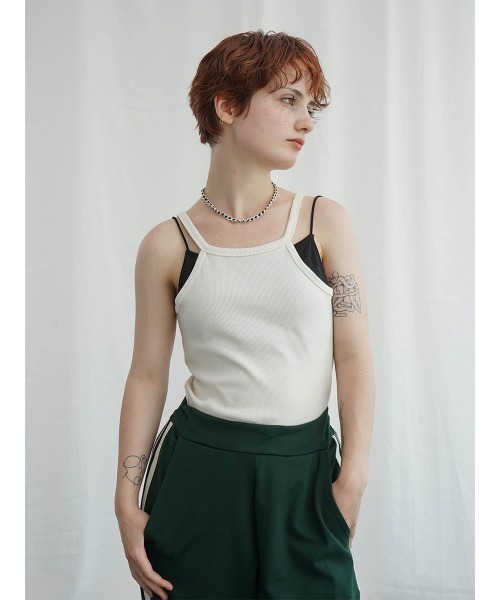 :ETHROF(イーサオブ)の「BICLOLOR LAYERED CAMISOLE(キャミソール・レディース・オフホワイト/ベージュ/ブラック・FREE)」の1枚目の写真