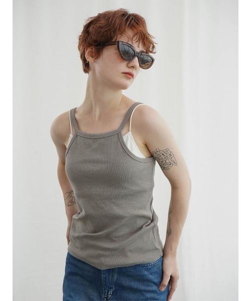 :ETHROF(イーサオブ)の「BICLOLOR LAYERED CAMISOLE(キャミソール・レディース・オフホワイト/ベージュ/ブラック・FREE)」の8枚目の写真