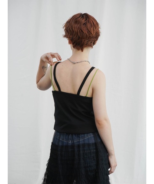 :ETHROF(イーサオブ)の「BICLOLOR LAYERED CAMISOLE(キャミソール・レディース・オフホワイト/ベージュ/ブラック・FREE)」の22枚目の写真