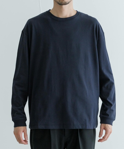 URBAN RESEARCH(アーバンリサーチ)の「カシミヤタッチロングスリーブ Tシャツ(Tシャツ/カットソー・メンズ・ネイビー/ブラック/グレー系その他/ホワイト・MEDIUM/LARGE)」の4枚目の写真