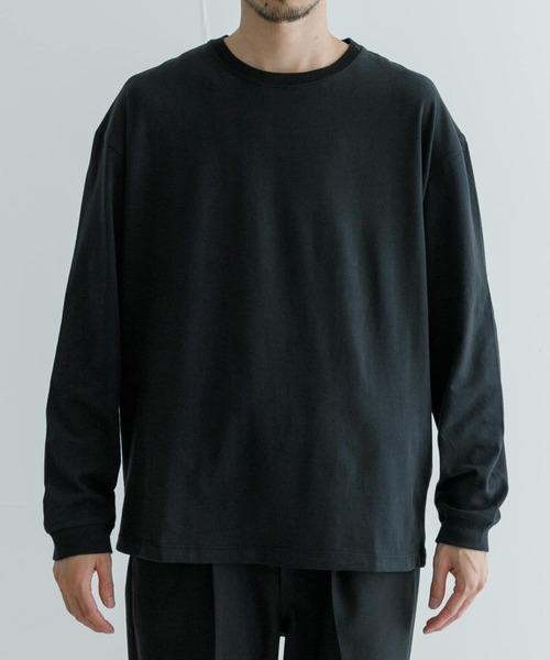 URBAN RESEARCH(アーバンリサーチ)の「カシミヤタッチロングスリーブ Tシャツ(Tシャツ/カットソー・メンズ・ネイビー/ブラック/グレー系その他/ホワイト・MEDIUM/LARGE)」の2枚目の写真